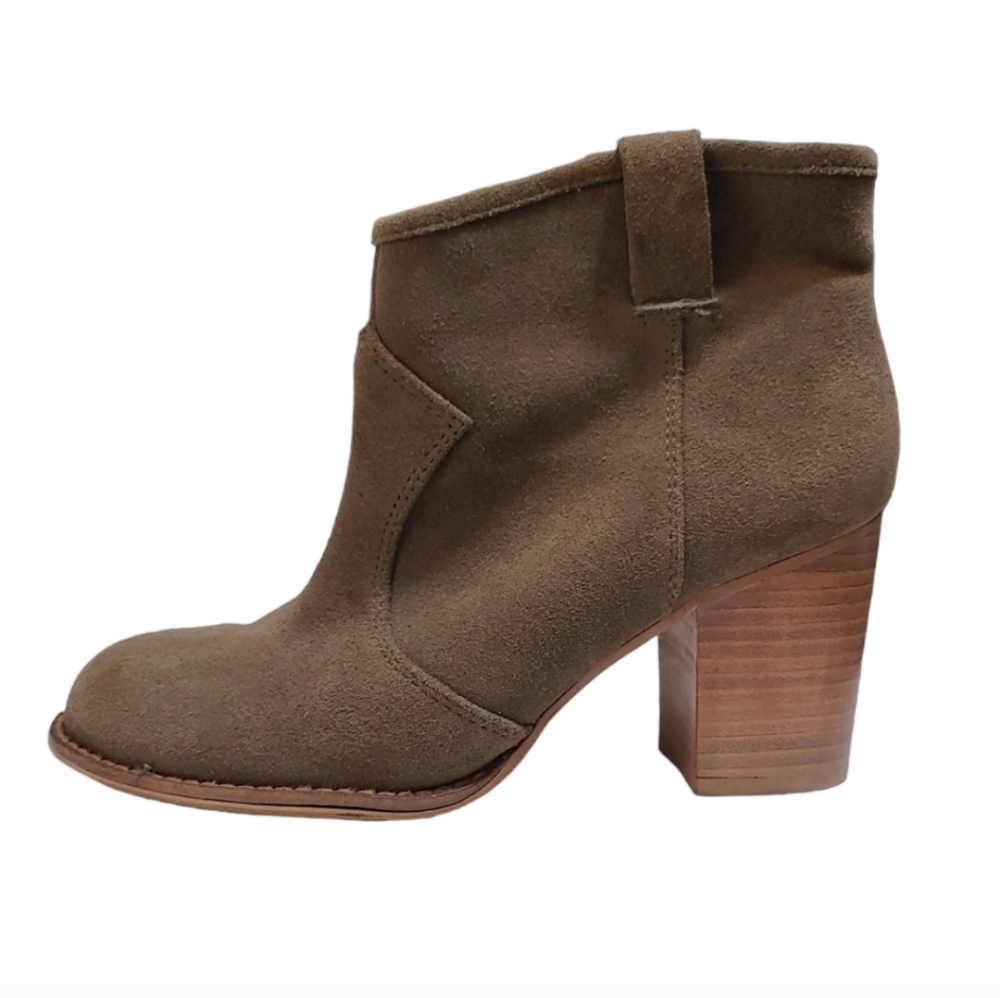 Splendid Suede Leather Tan Beige Lakota Stack Heel Ankle Boots Women's Size 6